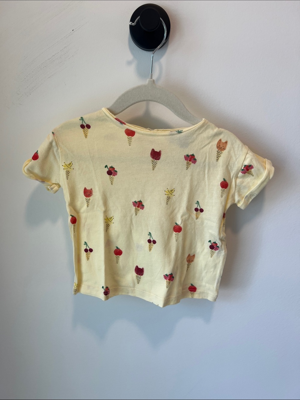Emile et ida- Yellow Fruit-Print Short Sleeve Top